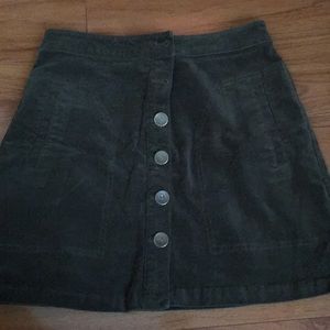 Green button skirt